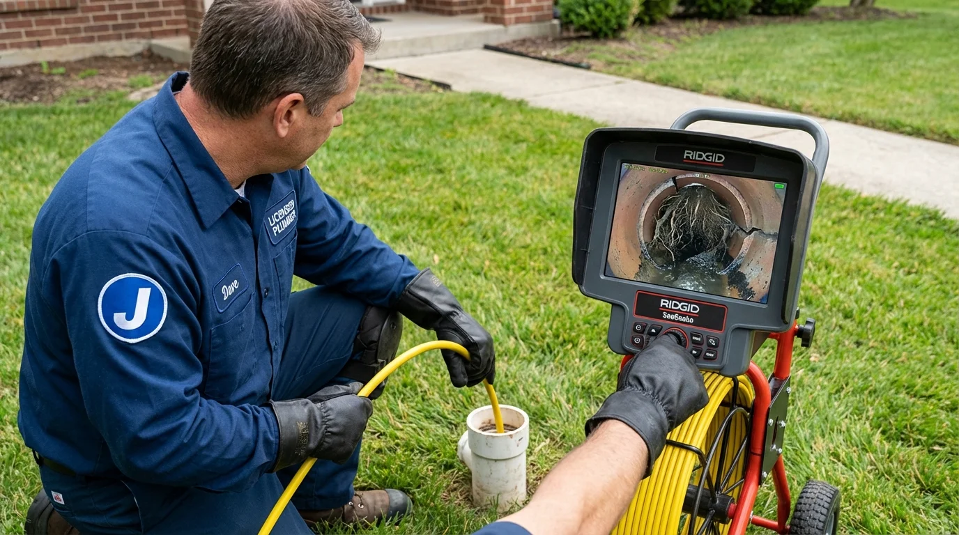 Sewer camera inspection being performed by Johns Plumbing LLC in Decherd